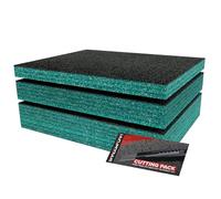 Shadow Foam Set di Avvio Teal 3 pezzi | Inserti in Schiuma per Cassetta degli Attrezzi - Foglio di Schiuma 40x32cm Confezione Mista (30, 50 e 70mm di Profondità) Organizzazione Cassetta degli Attrezzi