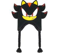 Shadow The Hedgehog, Berretto Invernale Peruviano Sonic The Hedgehog, con Orecchie 3D e Nappe, Nero, Taglia Unica, Nero, Taglia Unica