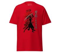 Shadow Warrior - Maglietta estetica giapponese Samurai Shinobi per giocatori - Design feudale ispirato al Giappone per i fan dell'universo Shadow Creed, Rosso, S