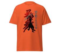 Shadow Warrior - Maglietta estetica giapponese Samurai Shinobi per giocatori - Design feudale ispirato al Giappone per i fan dell'universo Shadow Creed, Arancione, S