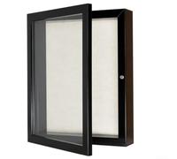 Shadowbox - Cornice in legno per medaglie e biglietti, cornice con porta chiudibile a chiave, nero o bianco (nero, 28 x 35,5 cm)
