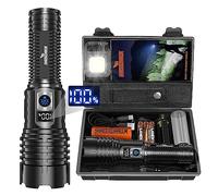Shadowhawk Torches LED Super Bright Rechargeable, Flashlight 15000 Lumens XHM77.2 Torches Battery Powered, Powerful Tactical Flash Light Torch, USB Hand Torch for Dog Walking Camping Emergency Gift