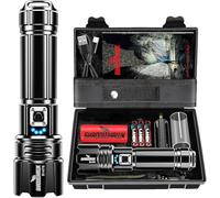 Shadowhawk Torcia LED 20000 Lumen, estremamente luminosa, USB, ricaricabile, con fondina XHP70.2, impermeabile IP67, 5 modalità di illuminazione per campeggio, escursioni