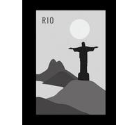 Shadows of Rio: A Minimalist Abstract Art Decorative Notebook - Modernist Black and White Cover Art - Coffee Table Book - Travel Journal - Large 8.25x11 size - Unlined - 120 Numbered pages