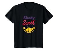 Shady Bunch: Shady But Sweet Lemon Occhiali da Sole Summer Humor Maglietta, Bambini, Nero, 4 Anni