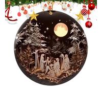 Shaersu Decorazioni Per Albero Di Natale | Ciondolo A Forma Di Albero Realizzato In Acrilico 2D,Decorazioni Natalizie Cristiane - per la Pasqua la Finestra la Festa la Vacanza la Chiesa la Parete la