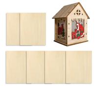 Shaersu Legno di tiglio da 3 mm, legno non finito per artigianato, taglio CNC, 6 pezzi, progetti di colorazione artistica per modelli architettonici, hobby, pittura, bruciatura