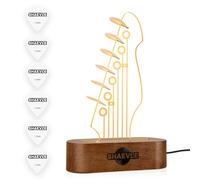 Shaevle Supporto per plettri per chitarra, con 6 plettri, a forma di paletta a LED, regalo musicale per gli amanti della chitarra