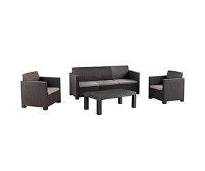 Shaf Belice | Set salotto set mobili giardino esterno 5 posti | Made in Spagna con materiali riciclati - colore grafite