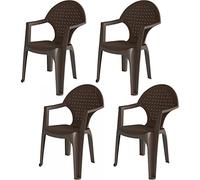 Shaf - Dream Creta | Set 6 sedie da giardino color wengé | Realizzato in Spagna con materiali riciclati