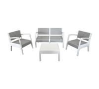 Shaf - Miami / Mobili da Giardino Colore Pietra / Set Giardino Esterno in Resina Realizzato con Materiali Riciclati