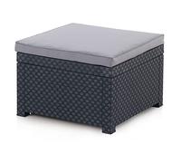 Shaf Pouf Diva - Sedile intrecciato con cuscino, 57 x 57 x 39 cm, colore: Antracite