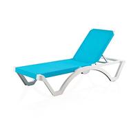 Shaf - Sedia a sdraio reclinabile Mykonos | Lettino robusto esterno impilabile | Dimensioni 190 x 75 x 36 cm | Colore blu