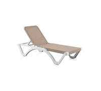 Shaf - Sedia amaca reclinabile Mykonos | Sedia a sdraio resistente esterno impilabile | Dimensioni 190 x 75 x 36 cm | Colore sabbia