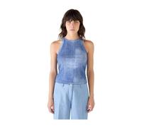 Shaft - Canotta regular a costine effetto denim - - Tops - Donna - Blu - S