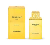 Shaghaf Oud Eau de Parfum da 75ml, Swiss Arabian, con sentori di zafferano, rosa, pralina, legno, vaniglia, una fragranza per uomini e donne