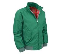Shah Traders Harrington, giacca Harrington, giacca da uomo Army And Workwear Harrington, giacca in inglese a quadri, fodera a quadretti rossi, taglie XS-4XL, verde, L