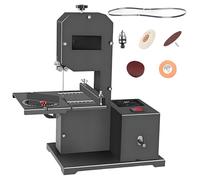 SHAHRYAR Sega A Nastro per La Lavorazione del Legno Tutto in Uno,Altezza di Taglio 70 Mm,Tavolo Inclinabile da 0 A 45°,Include Lama per Sega, Disco Abrasivo,Ruota in Tessuto Standard