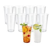 SHAIDOJIO 10PCS 480ml Bicchieri in Acrilico, Bicchieri Acqua Infrangibili in Acrilico, Bicchieri Acqua Vetro Impilabili Premium in Acrilico per Succhi D'acqua Dambini Feste