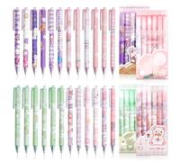 SHAIDOJIO 24PCS Kawaii Penne, Penna Kawaii Penne Gel Nere, Penna Gel Retrattili 0,5mm, Pennes Nera per Scrivere per Prendere Appunti per Ufficio Cancelleria