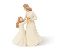 SHAIDOJIO Madre e figlia statuette, ornamenti madre e figlia, scolpito dipinto a mano mamma e bambini che tengono una mela statue regali, resina decorazioni per la casa ornamenti anniversario