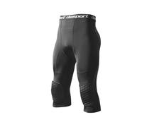 SHAIYOU Pantaloni A Compressione 3/4 Ginocchiere Leggings, Pantaloni da Basket con Ginocchiere, Anticollisione, Leggings Freschi E Asciutti, Calcio, Basket, Intimo Sportivo (XL,Black)
