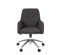 HJH Office 670946 Poltrona da ufficio SHAKE 350 tessuto grigio sedia girevole moderna con rotelle, regolabile in altezza
