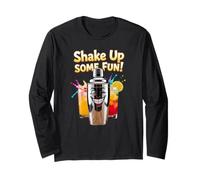 Shake Up Some Fun - Cartoon Cocktail Shaker Drink Art Maglia a Manica