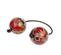 Shaker africano,5 cm Sonaglio shaker classico a doppia sfera in legno,Palla ritmica dipinta a mano,Shaker a percussione a mano per gli amanti della musica e i principianti, ideale per agitare e