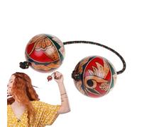 Shaker africano | Strumento a percussione a doppia sfera in legno | Sonaglio musicale portatile | Strumento per creare suoni ritmici | Accessorio artigianale naturale | Uso per lezioni di musica per