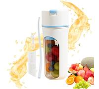 Shaker Bottle Mixer elettrico - Mixer succo frullatore - 480 ml ricaricabile con cannuccia, bottiglia d'acqua multifunzionale per frutta, bevande, escursioni, viaggi, succhi di frutta, campeggio, casa