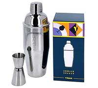 Shaker Cocktail Dosatore Kit Barman, Shaker Cobbler Professionale 3 Pezzi con Jigger Cocktail Misurino Graduato Drink, Set Attrezzatura da Bar in Acciaio Inox per Aperitivi e Cocktails