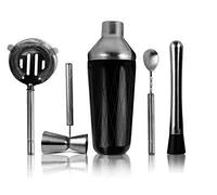 Shaker Cocktail,Kit Cocktail Set Da Bar Con Shaker For Cocktail E Accessori: Kit Misurino Cucchiaio Mescolare, Colino Pestello(Gunmetal Black)