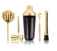 Shaker Cocktail,Kit Cocktail Set Da Bar Con Shaker For Cocktail E Accessori: Kit Misurino Cucchiaio Mescolare, Colino Pestello(Gold Plated)