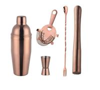 Shaker Cocktail,Kit Cocktail Set Di Shaker For Cocktail In Acciaio Inossidabile Da 750 Ml, Strumenti Barista, Pestello Moijto, Tappo Bottiglia Vino, Articoli, 1-8 Pezzi(Kaki)