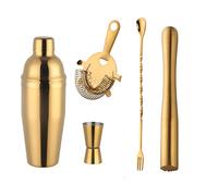 Shaker Cocktail,Kit Cocktail Set Di Shaker For Cocktail In Acciaio Inossidabile Da 750 Ml, Strumenti Barista, Pestello Moijto, Tappo Bottiglia Vino, Articoli, 1-8 Pezzi(Lemon yellow)