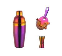 Shaker Cocktail,Kit Cocktail Set Di Shaker For Cocktail In Acciaio Inossidabile Da 750 Ml, Strumenti Barista, Pestello Moijto, Tappo Bottiglia Vino, Articoli, 1-8 Pezzi(Rouge)