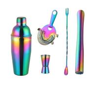 Shaker Cocktail,Kit Cocktail Set Di Shaker For Cocktail In Acciaio Inossidabile Da 750 Ml, Strumenti Barista, Pestello Moijto, Tappo Bottiglia Vino, Articoli, 1-8 Pezzi(Bleu)