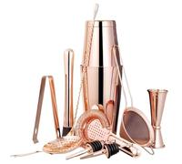 Shaker Cocktail,Kit Cocktail Shaker In Acciaio Inossidabile Elettrolitico Colorato, Set Di For Cocktail, Accessori Vino E Cucchiaio Assenzio(11 set Rose Gold)