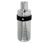Shaker da 550 ml in acciaio inossidabile con striscia in pelle martellata lucida 8x8x23 cm