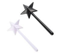 Shaker di pepe di sale magico, 2 pezzi di bacchetta di plastica graziosa stella a forma di sale distributore di prodotti dacucina magicacucina, bianco nero
