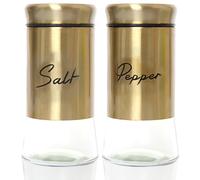 Shaker di sale e pepe mettono gli agitatori di sale e pepe in vetro da 150 ml con coperchi in acciaio inossidabile accessori per shaker per spezie per oro per il ristorante da cuc