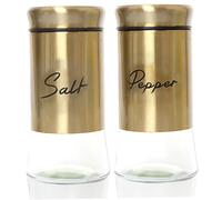 Shaker di sale e pepe mettono gli agitatori di sale e pepe in vetro da 150 ml con coperchi in acciaio inossidabile accessori per shaker per spezie ricaricabili per il ristorante da cucina d'or