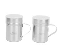 Shaker dragaggio in acciaio inossidabile con manico del coperchio 2 pacchetti pesanti 304 in acciaio inossidabile sale per zucchero shaker per re re ristorante resistente