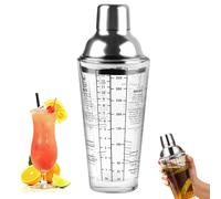 Shaker per Cocktail, 400 ML Cocktail Shaker con Colino, 1 Pezzo Cocktailshaker in Vetro, Kit de Bartender Principiante, Cocktailshaker Martini, per Bevande, per Barista, Casa, Bar, Regalo di Natale