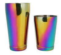 Shaker Per Cocktail Arcobaleno, Shaker Boston Colorato 2 Pezzi, Kit da ista Abbagliante, Shaker Per Cocktail in Acciaio Inossidabile di Alta Qualità con Placcatura in Titanio Colorato