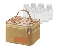 Shaker per condimenti da campeggio, set da escursionismo, shaker portatile da campeggio, con supporto da viaggio, bottiglie trasparenti a prova di perdite, in sacchetto di tessuto Oxford 600D per