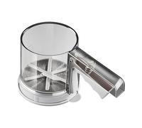 Shaker per polvere a forma di tazza, setaccio per farina, setaccio in acciaio a maglia fine, setaccio semi-automatico leggero a doppio strato per ristorante, casa, utensili da cucina, torte