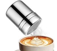 Shaker per polvere in acciaio inox, setaccio per farina e bottiglia shaker in acciaio inox, design a schermo fine, per zucchero, sale, cacao e spezie
