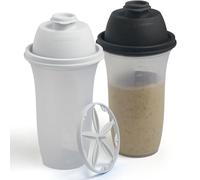Shaker Proteine Signoraware | Borraccia Palestra per Frullati di Proteine | Shaker per Proteine Portatile da 17 once / 500 ml | Borraccia Sport per Sostituto del Pasto | Miscelatore Condimenti | 2 Pz